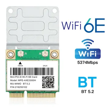 5374 Mbps WiFi 6 Bluetooth5. 0 Tri Band 2.4 G / 5G / 6 GHz 802.11 AC Kablosuz Adaptör AX210 Mini Pcı-E Ağ Wlan AXE3000H Ağ Kartı