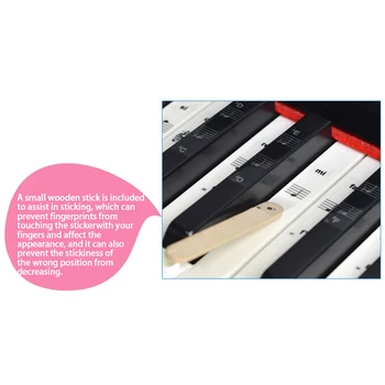 54/61/88 Tuşları Narin Piyano Sticker Şeffaf Dayanıklı piyano klavyesi PVC Sticker Piyano Kurulu