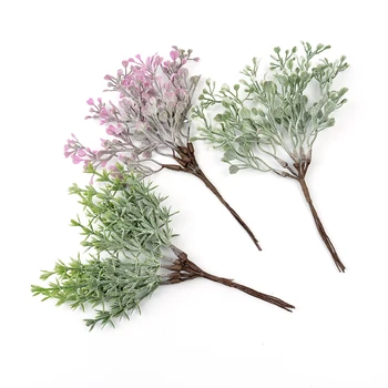 6 Adet Mini Meşe Palamudu Yaprak yapay çiçek Bitki Buket Düğün Ev Noel Dekorasyon DIY Çelenk Karalama Defteri Craft Sahte Çiçek
