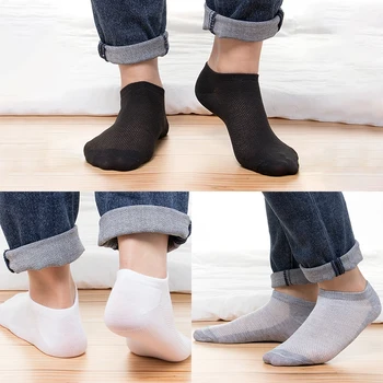 6 Pairs Nefes erkek Çorap Kısa Ayak Bileği Elastik Düz Renk Örgü Yüksek Kaliteli Pamuk kadın Çorap Unisex Artı Boyutu Eur 38-46