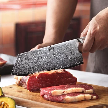 67 katmanlı çelik V altın 10 Şam mutfak bıçağı şef bıçağı Gyuto Santoku Cleaver Soyma Biftek Dilimleme Yardımcı Kemiksi Saplı Somon