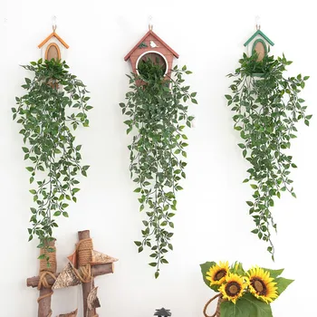 95 cm Yapay bitki duvar asılı Sarmaşıklar datura rattan Sahte Bitkiler Plastik Yaprak Çim Düğün Dekorasyon Oturma Odası Dekorasyon