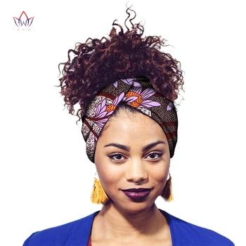 Afrika Ankara Baskı Bandana Başörtüsü Kadınlar için BİNTAREALWAX Afrika Kadınlar Pamuk Bantlar Rahat Moda Stil wyb736