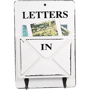 Ahşap Posta mektup kutusu Raf Duvara Monte Posta Sıralayıcısı saklama kutusu Anahtar Kanca Ayakta Tutucu