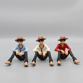 Aksiyon Figürleri Gömlek Luffy Dekorasyon Luffy Kırmızı Gömlek Luffy Oturma PVC Action Figure Koleksiyon Modeli Action Figure Hediyeler