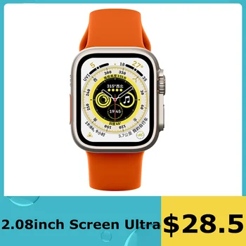 Akıllı saat Serisi 8 Ultra Her Zaman Ekranda Vücut Sıcaklığı Bluetooth Aramalar Sesli Asistan Kısa Video Uzaktan NFC Smartwatch