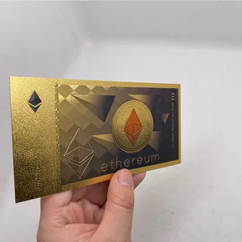 Altın Ethereum banknot hatıra parası Sanat Koleksiyonu Hediye Fiziksel Eth Ev Partisi Dekorasyon
