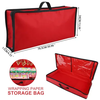 Ambalaj kağıdı saklama çantası Rulo Ve Şerit Tutucu Ağır Yırtılmaya dayanıklı noel hediyesi Wrap Depolama Organizatör İle 2 Temizle Pock