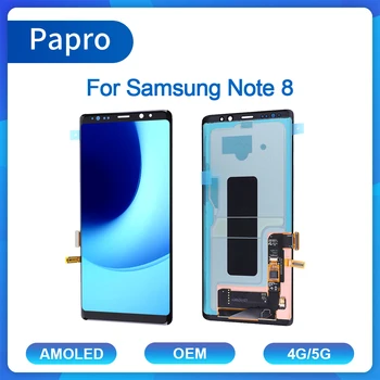 AMOLED Samsung Galaxy Not 8 Için N950F N950FD OEM lcd ekran dokunmatik ekran digitizer OLED Meclisi Değiştirme Ile Veya Hiçbir Çerçeve