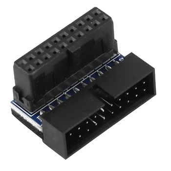 Anakart için USB 3.0 20 Pin Erkek Kadın Uzatma Adaptörü 90 Derece Açılı Dönüştürücü Tip C Güç Adaptörü Konektörü