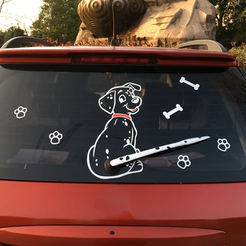 Araba Karikatür dekorasyon çıkartması Sevimli Yavru Köpek Araba Arka Silecek Hareketli Kuyruk Çıkartmaları Oto Yansıtıcı Çıkartmalar Araba Styling Aksesuarları