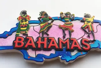 Bahama yaratıcı halk dans seyahat hatıra buzdolabı mıknatısı, reçine sanat ve el sanatları dekorasyon arkadaşı hediye