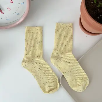 Bahar Yeni Fikir İplik Tüp Çorap Düz renkli kalem seti Çift İğne Çorap kadın Tatlı ve Sevimli Kazık Çorap Kadın Çorap Sevimli Çorap