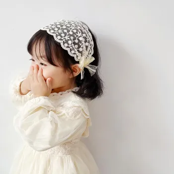 Bebek Kız saç aksesuarları Kore Tarzı Retro Prenses Peri Dantel Tatlı Yeni Moda Sevimli Güzel Rahat saç bandı Kızlar için