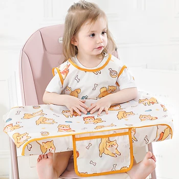 Bebek su geçirmez kolsuz önlükler Tulum Masa Örtüsü Kapağı Bebek Yemek Sandalyesi Elbisesi tükürük havlusu Geğirmek Önlük Yenidoğan Önlük