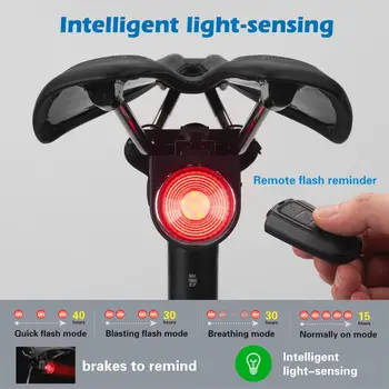 Bisiklet Arka Lamba fren lambası Hırsızlık Alarmı Uzaktan Çağrı Kablosuz Kontrol USB Şarj LED Fener Bisiklet Bulucu Boynuz 20-40Hrs A8