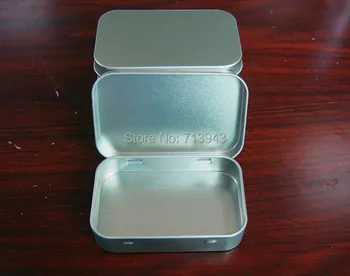 Boyut:94x59x21mm gümüş dikdörtgen teneke kutu/düz metal kutu/küçük teneke kutu/nane teneke kutu baskısız