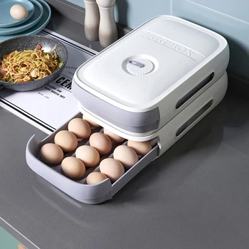 Buzdolabı Yumurta Tutucu Organizatör Kutusu Çekmece Tipi Yumurta saklama kutusu Gıda Hamur Konteyner Taze Tutmak Kutuları Mutfak Ürünü