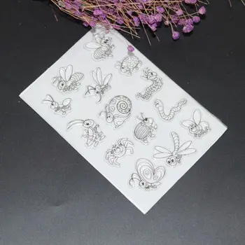 Böcek Hayvan Silikon Şeffaf Mühür Damga DIY Scrapbooking Kabartma Fotoğraf Albümü Dekoratif Kağıt Kartı Zanaat Sanat Yeni 2020