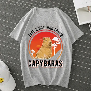 Capybara T Shirt Sadece Bir Çocuk Seven CAPYBARAS T-shirt Harajuku Hip Hop Komik Tee Erkek Streetwear Tshirt Erkek T-shirt Giyim