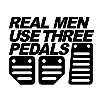 Car Stickers наклейка на авто Real Men Use Three Pedals Auto Vehicle Window Bumper Funny Decal Sticker Decor наклейки на машину
