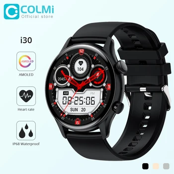 COLMI ı30 Amiral Gemisi Smartwatch Erkekler 1.36 inç AMOLED 390 * 390 Ekran Desteği Her Zaman Ekranda akıllı saat IP68 Su Geçirmez
