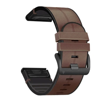 Deri Band Watchband Kayışı Garmin Fenix 5/5X Artı/6/6X Pro/MK1/935 akıllı bilezik 22 26mm Hızlı kolay Fit Bileklik Askısı