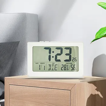 Dijital Elektronik duvar saati Yatak Odası alarmlı saatler Başucu Saati Masaüstü Nem Sıcaklık Takvim Erteleme Masa Saati Ev