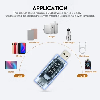 Dijital USB Akım voltmetre Telefon Şarj Kapasitesi Güç Algılama Metre Şarj Voltmetre Ampermetre Dedektörü Monitör