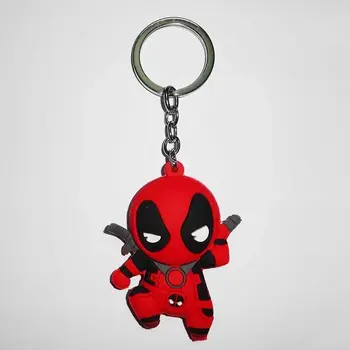 Disney Marvel Deadpool Örümcek Adam Panter Hulk Silikon Çift taraflı Yumuşak Kauçuk çanta anahtarlığı Süs Küçük Hediyeler