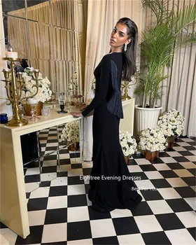 Eightree Vintage Abiye Siyah Mermaid Bir Omuz Uzun Resmi Kadın Balo Abiye Elbiseler De Soirée 2022 Abendkleider Dubai