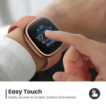 Ekran Koruyucu Kılıf Fitbit Versa için 3 / Sense Kapak Yumuşak TPU Kaplama Koruyucu Çerçeve Tampon Kabuk akıllı saat Aksesuarları