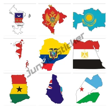 Ekvador Harita Sticker Cibuti Ülke Haritası Renk Basit Etiket Butan Harita Sticker Hersek Sticker Çıkartması Cezayir Haritası Bayraklı