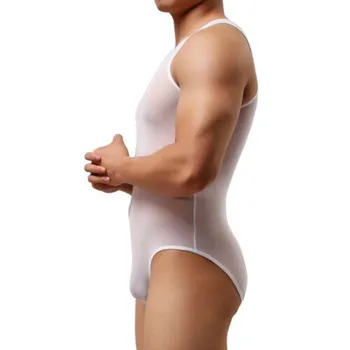 Erkek Derin V Düşük Kesim Bodysuit Iç Çamaşırı Gömlek Tutkulu Kostüm Seksi Üst Adam Şeffaf Fetiş Leotard güreş atleti Bodysuit A3