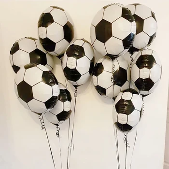 Erkek Futbol Balonlar Çocuklar Doğum Günü Partisi Süslemeleri Altın Kupa Futbol Tema Parti Malzemeleri 40 inç Siyah Numarası Folyo Globos