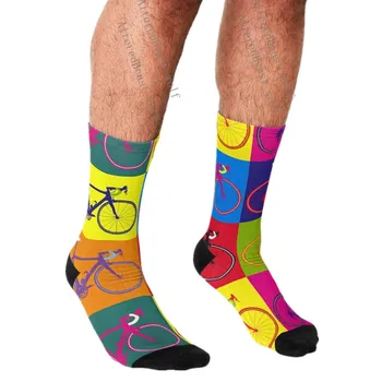 Erkek komik çoraplar Bisiklet Hayat Sürme bir Kuruş Farthing Bisiklet Çorap harajuku Erkekler Mutlu hip hop erkek Rahat Çılgın Çorap erkekler için