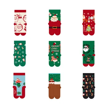 FFHYHI Çorap Kadın Erkek Noel Desen Pamuk Kış Yenilik Rahat Orta Çorap