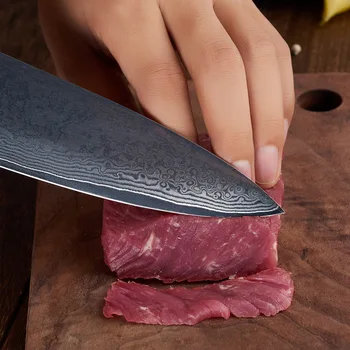 FINDKING Abanoz ahşap kolu şam bıçak 8 inç Profesyonel şef bıçağı 67 katmanları şam çelik mutfak bıçakları