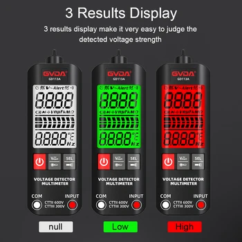 GVDA Dijital Multimetre Temassız Gerilim Ohm Hz Direnç Ölçer Çift Menzilli Canlı Tel Test Cihazı Renkli ekran Multimetro