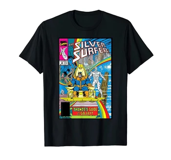 Gümüş Sörfçü Gökkuşağı Thanos Kılavuzu Komik Kapak T-Shirt