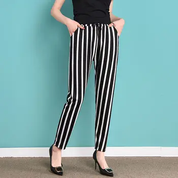 Harem pantolon Kadın 2020 Moda Nokta Çizgili Ekose Gevşek İnce Rahat İpli Tüm Maç Bayan Zarif Kapriler Yeni Bahar Basit İns
