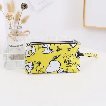 Hellocts Benim Melody Kuromi Snoopys Çift Fermuarlı bozuk para cüzdanı Kawaii Anime Su Geçirmez Telefon Debriyaj Cüzdan Kız Çanta Kılıfı Hediyeler Oyuncak
