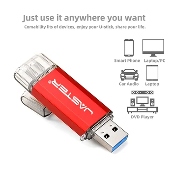 Hotsale JASTER OTG USB flash sürücü Tipi C Kalem Sürücü 512 GB 256 GB 128 GB 64 GB 32 GB 16 GB USB Sopa 3.0 Pendrive için Tip-C Cihazı