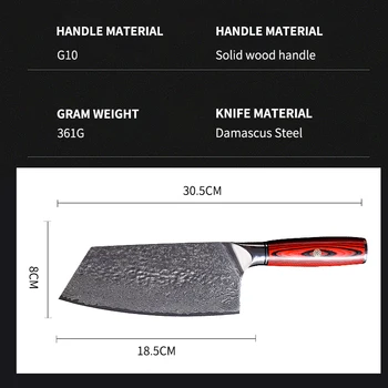 Hой Şef bıçağı 67 Katmanlar Japon Şam Çelik Şam şef bıçağı Şam Mutfak Bıçağı Et Cleaver Balık Bıçağı G10 Kolu