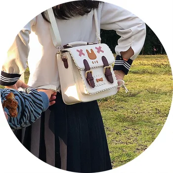 Japon Öğrenci Tatlı Lolita Küçük Tavşan Sırt Çantası askılı çanta Cep Telefonu Çantası Öğrenci Sevimli Çanta Kawaii Kız Gotik Loli