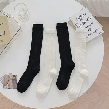 Japonya Tarzı Lise Öğrencisi Çorap Uzun Çorap Katı Siyah Beyaz Yaz İnce Kadın Çorap JK Kostümleri Kızlar Diz üstü çorap