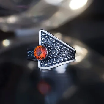 Juno zarif moda gümüş nişan yüzüğü kırmızı mücevher yüzük kız arkadaşı hediye bayan önerisi düğün yıldönümü yüzüğü boyutu 5-12