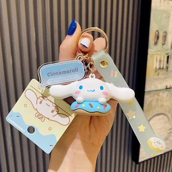 Kawaii Sanriod Hello Kittys Benim Melodi Kuromi Karikatür Çörek Serisi Çift Sırt Çantası Anahtarlık Araba Anahtarlık Çanta Kolye Hediye Oyuncak