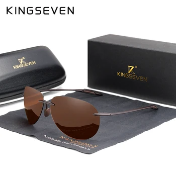 KINGSEVEN 2020 Ultralight TR90 Çerçevesiz Güneş Gözlüğü Erkekler Yüksek Kaliteli Çerçevesiz güneş gözlüğü Kadınlar İçin Oculos Feminino