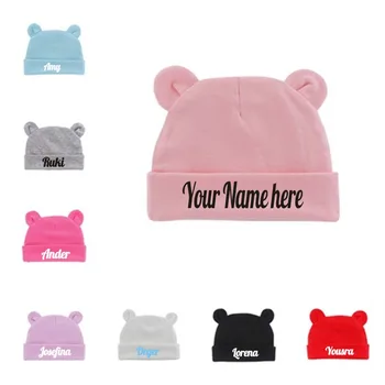 Kişiselleştirilmiş Şapka için Yeni Erkek Bebek veya Kız, özel Adı Küçük Çocuklar Bebek Duş Hediyeler Pamuk Şapka Yeni Bebek Kap Adı ile